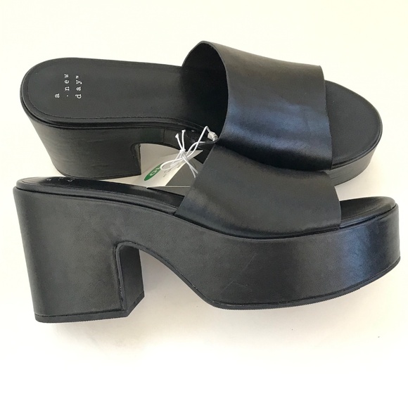 A NEW DAY Ricky Platform Heels High Heeled Sandals Black NWT Women’s Size 10 - Picture 3 of 16